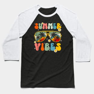 Summer Vibes Retro Glasses Baseball T-Shirt